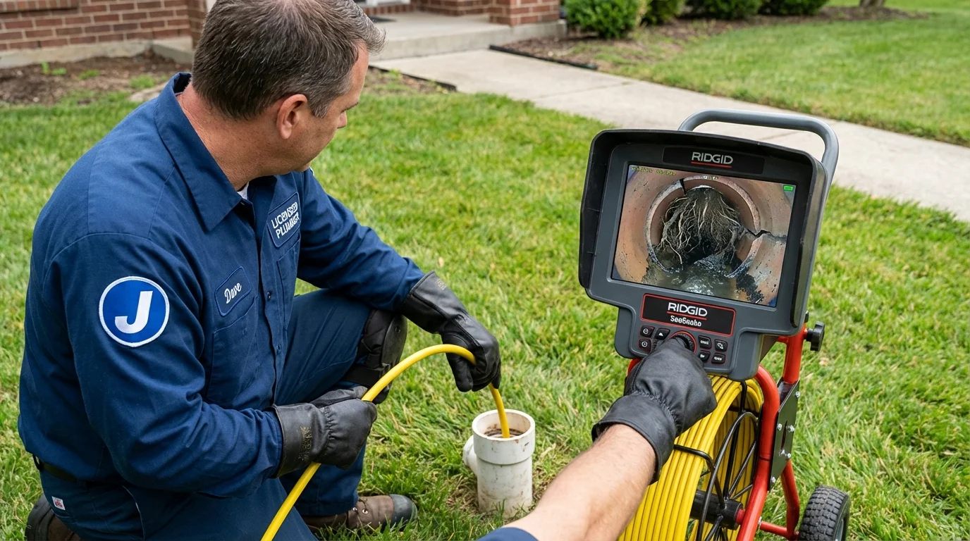 Sewer camera inspection being performed by Johns Plumbing LLC in Samson